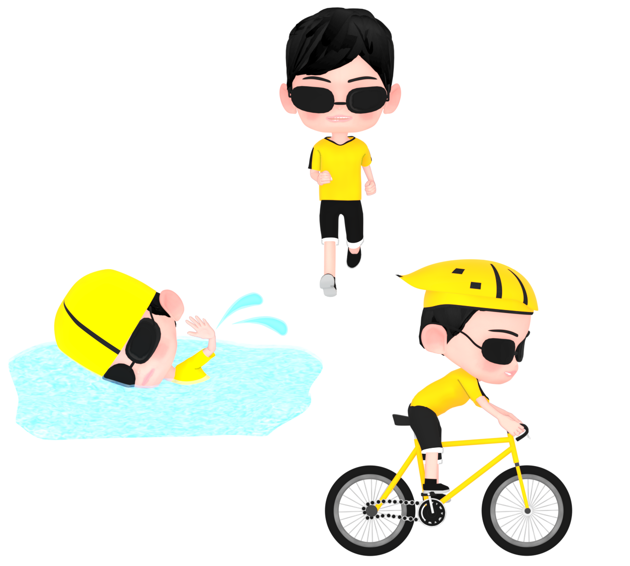 トライアスロンのイラスト