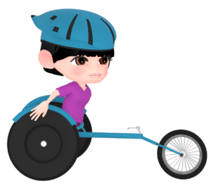 車いすマラソン女子のイラスト
