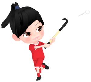 女子フィールドホッケーのイラスト