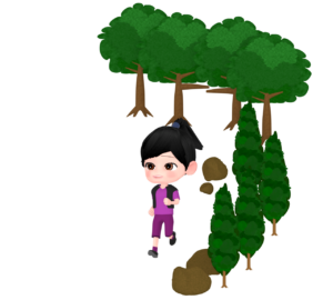 トレイルランニングの女性のイラスト