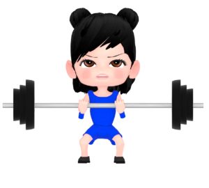 重量挙げ 女子のイラスト